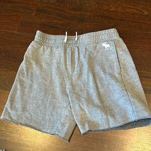 Gray Abercrombie kid cut off sweatpant material shorts
